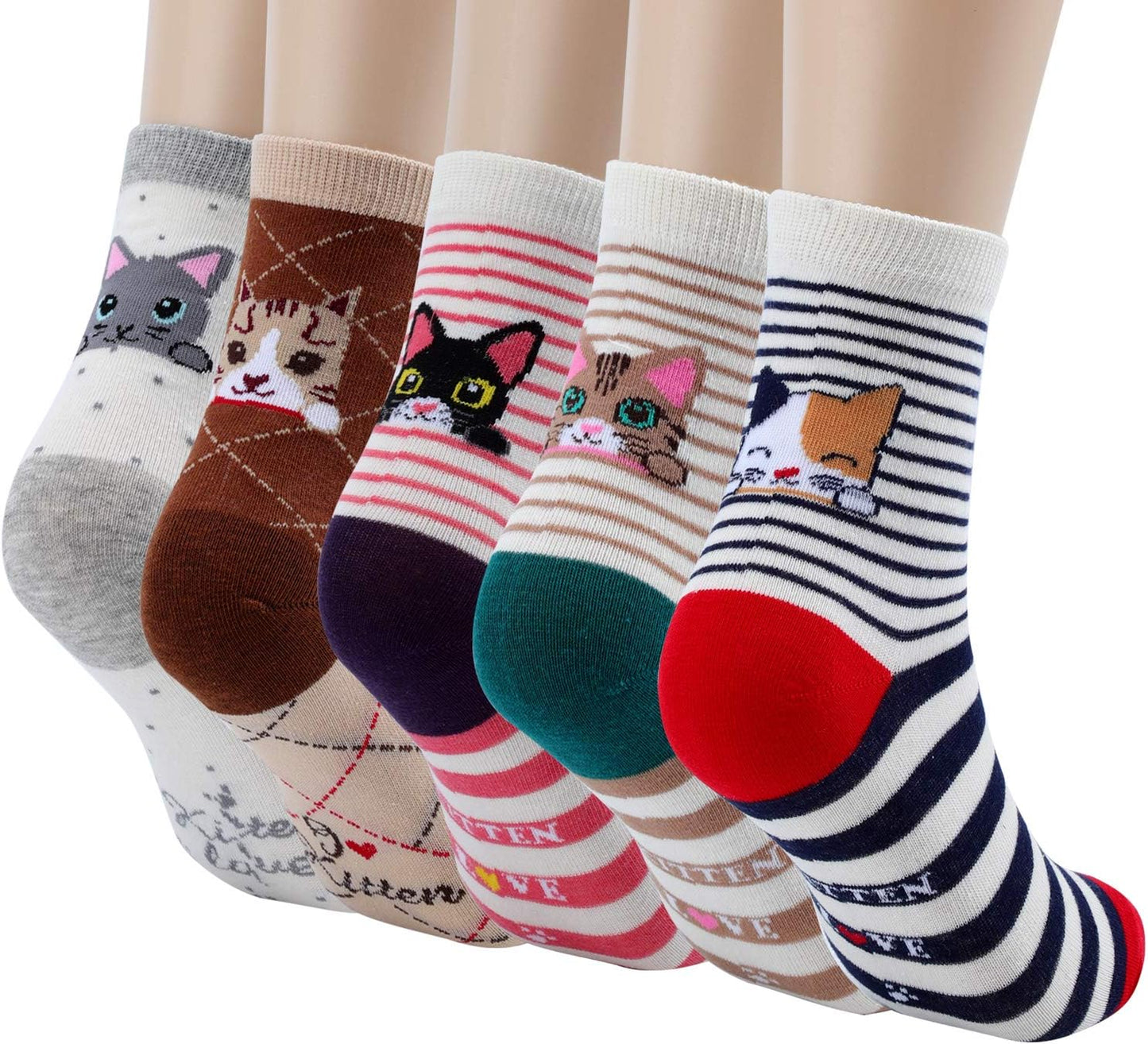 Jeasona Women's Cat Socks Cat Gifts Cute Animal Socks Dog Owl Gifts for Women
