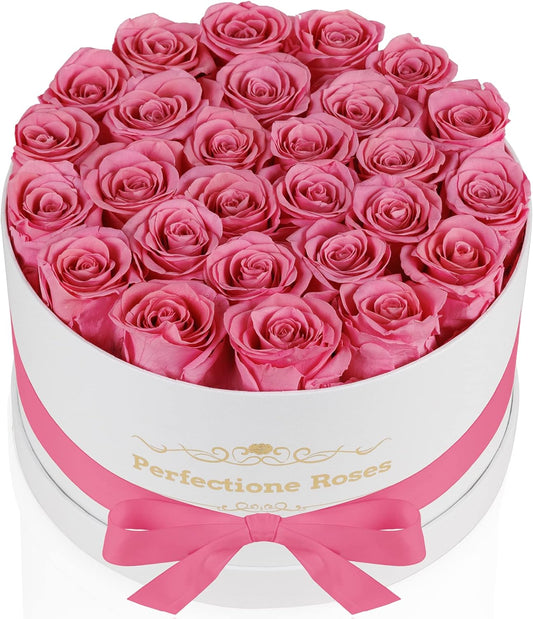 Perfectione Roses 27 Roses in a Box, Mothers Day Rose, Preserved Flowers for Her, Flowers for Delivery Birthday Gifts for Women (Pink)