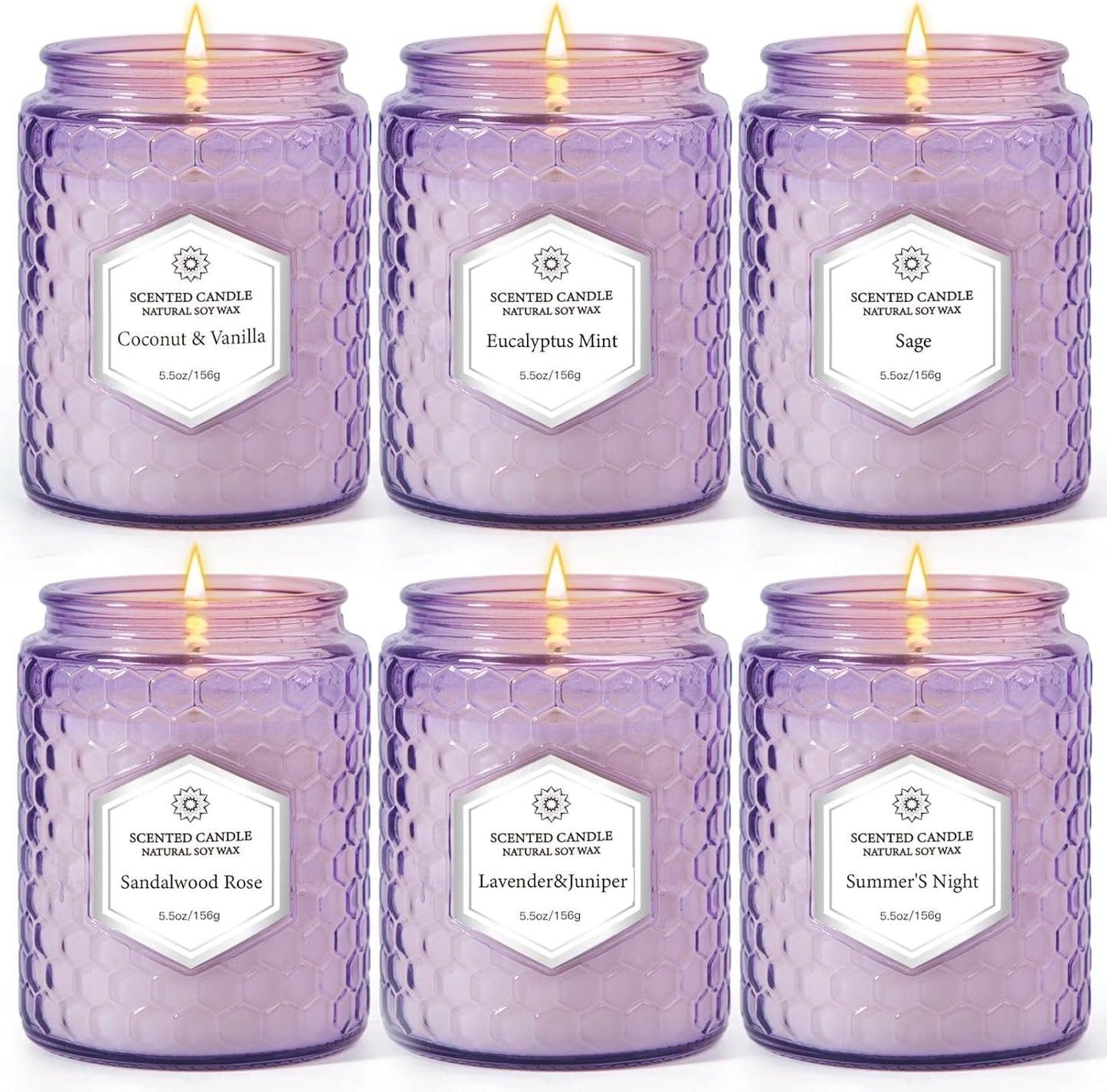 Candles for Home Scented, 6 Pack Aromatherapy Candles Gifts Sets for Women Birthday,33 oz Soy Wax 240 Hour Long Lasting Jar Candles