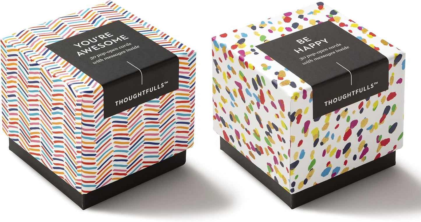 Compendium ThoughtFulls Pop-Open Cards — 2-Pack of You're Awesome, Be Happy — 60 Pop-Open Cards, Each with a Different Message Inside