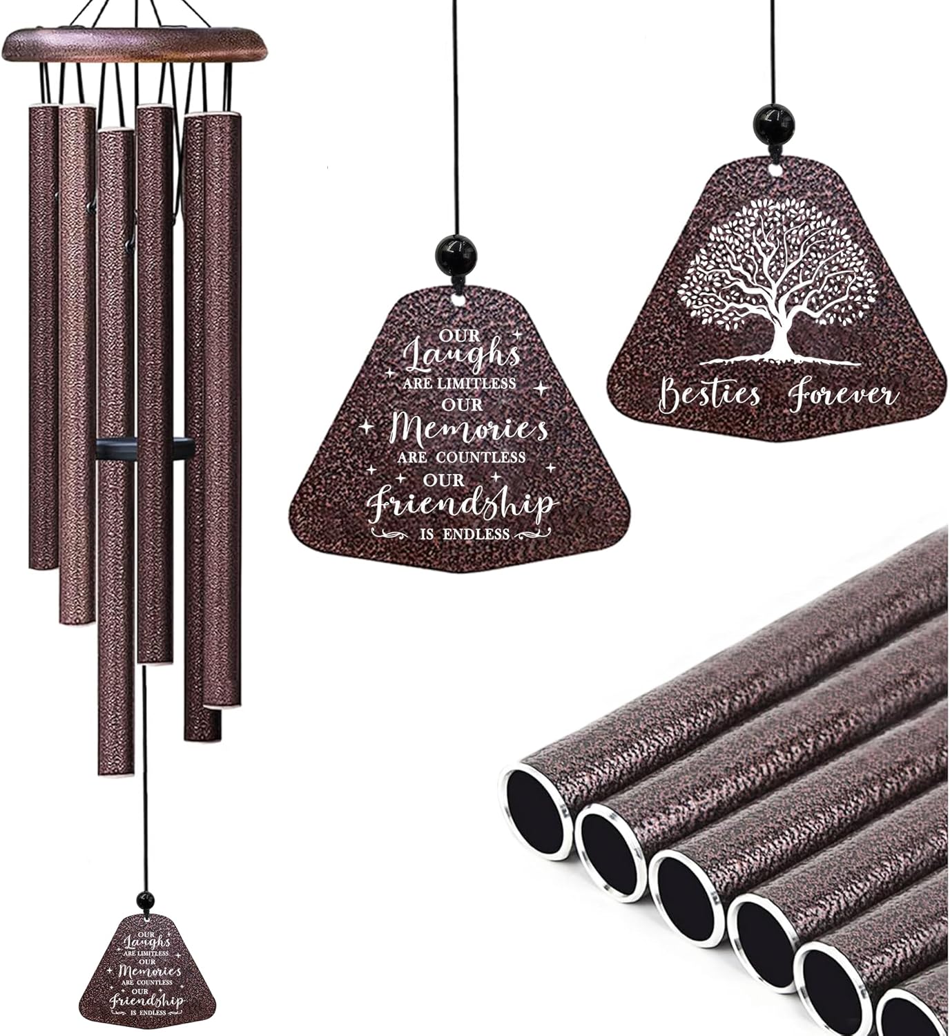 Best Friend Birthday Gifts for Women Wind Chimes 32", Friendship/Bestie Gifts for Women, Christmas/Mothers/Valentines Day/Graduation Birthday Gift for Best Friend Woman/BFF/Soul Sister/Bestie