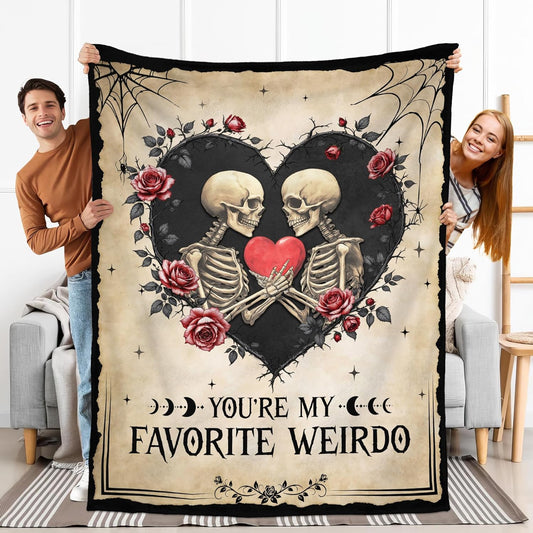 GEEMBI Anniversary Couples Gifts for Women Men - Fleece Throw Blanket for Couch Bed 50x60 in - Wedding Anniversary Halloween Christmas Birthday Gifts for Boyfriend Girlfriend Her Him Wife Husband