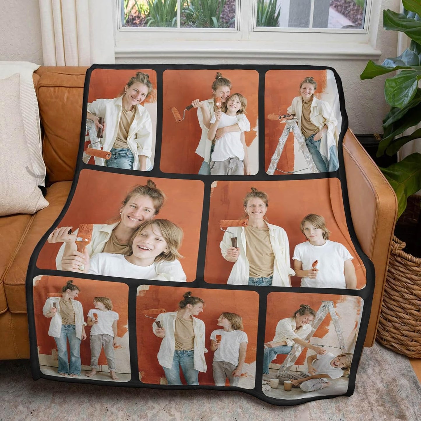 Custom Blankets with Photos for Family, Personalized Picture Blanket, Customized Blankets with Picture as Gifts for Chrimstas Birthday Mothers Day Fathers Day