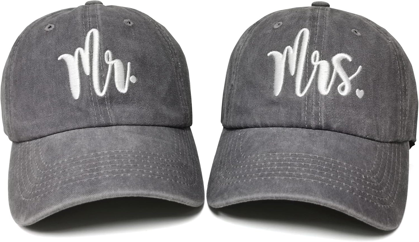 Hepandy Mr Mrs Mom Dad Captain First Mate Mama and Mini Baseball Hats