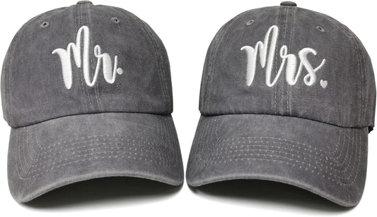 Hepandy Mr Mrs Mom Dad Captain First Mate Mama and Mini Baseball Hats