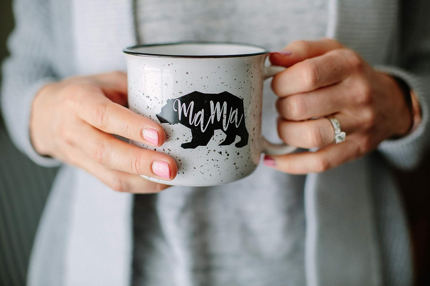 Farmhouse Mama Bear & Papa Bear Funny Campfire Couples Coffee Mug Set | 14oz Ceramic Mugs | Mama Bear Mug, Papa Bear Mug | Perfect for Parents