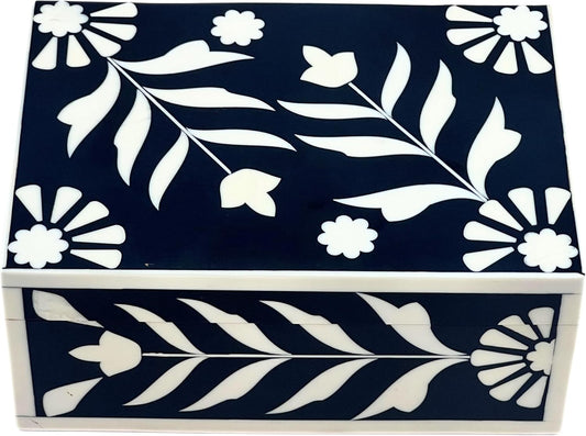 collectiblesBuy Vintage Look Handmade Decorative Bone Inlay Storage Box Rectangular Floral Design Jewelry Organizer Home & Dressing Decor