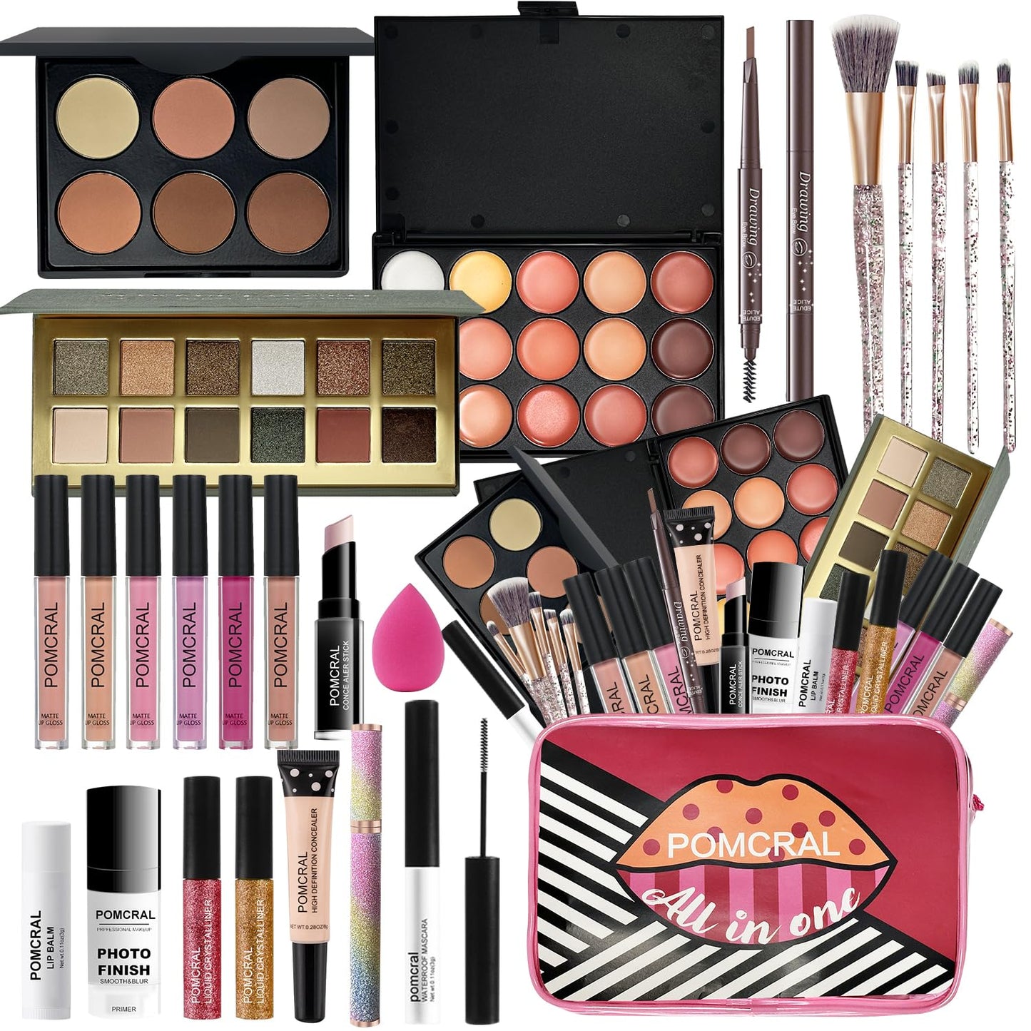 Make up Sets,Makeup Kit For Girls 10-12,Make up Gift For Women Girs Teens with Eyeshadow Palette, Lipgloss Set, Brushes, Concealer, Makeup Bag