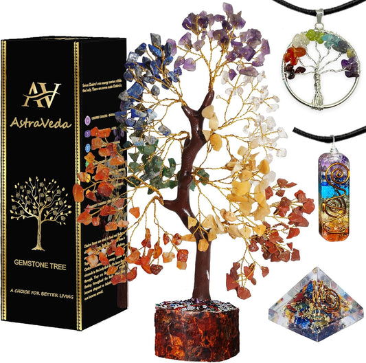 Crystal Tree, Tree of Life, 7 Chakra Tree, Feng Shui Tree, Healing Crystal, Gemstone Tree, Crystal Gifts, Healing Stones, Spiritual Gifts, Crystal Pyramid, Home Office Decor