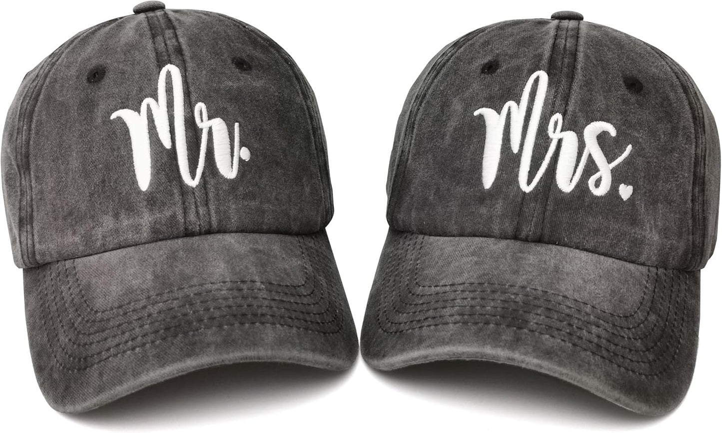 Hepandy Mr Mrs Mom Dad Captain First Mate Mama and Mini Baseball Hats