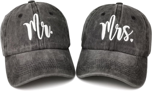 Hepandy Mr Mrs Mom Dad Captain First Mate Mama and Mini Baseball Hats