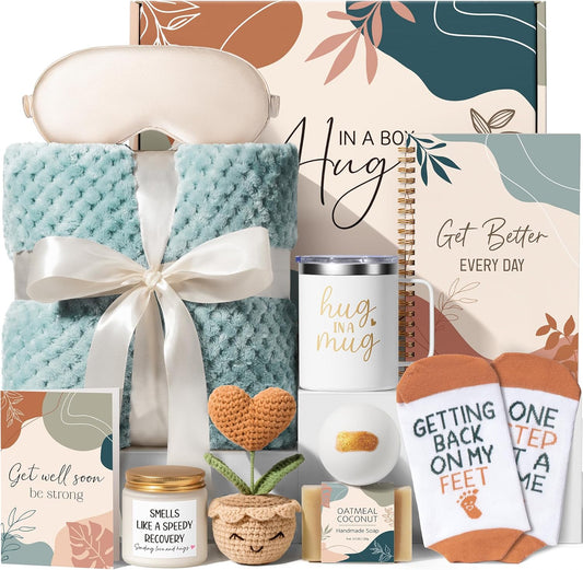 Get Well Gifts for Women After Surgery Recovery, Get Well Soon Gift Baskets for Women Chemo Care Package, Thinking of You Cancer Care Gifts for Sick Friends, Feel Better Encouragement Comfort Gift Box