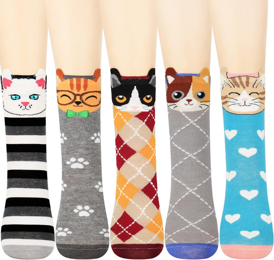 Jeasona Women's Cat Socks Cat Gifts Cute Animal Socks Dog Owl Gifts for Women