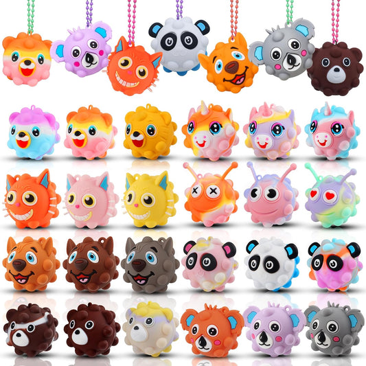 24PACK Animal Pop Balls Fidget Toys, Party Favors for Kids, Goodie Bag Stuffers, Pinata Stuffers, Treasure Box Toys, Prizes for Kids, Carnival Prizes, Birthday Gifts, School Rewards Prizes