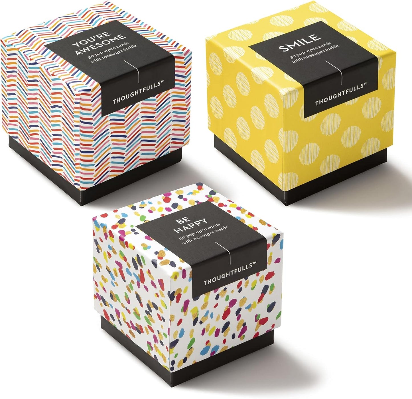 Compendium ThoughtFulls Pop-Open Cards — 3-Pack of You're Awesome, Smile, Be Happy — 90 Pop-Open Cards, Each with a Different Message Inside