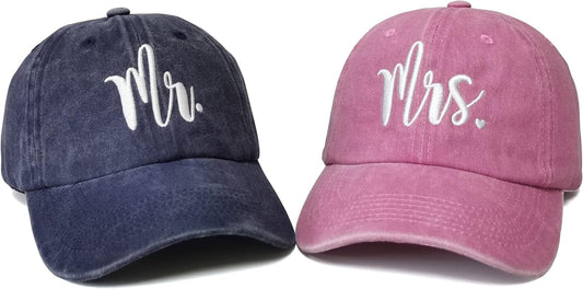 Hepandy Mr Mrs Mom Dad Captain First Mate Mama and Mini Baseball Hats