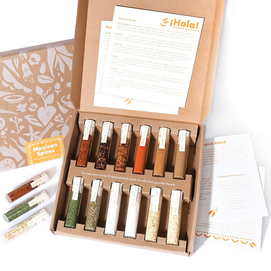 Craftly 12 Mexican Spices Gift Set | Mexican Seasoning Gift Set for Cooking - Perfect for Tacos, Fajitas and More | Birthday Gift for Him & Her | Gift set for Men, Women