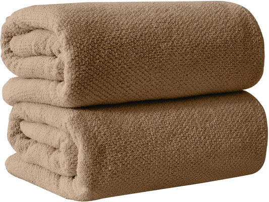 Great Bay Home Brown Bath Sheets - 100% Cotton Oversized 2 Pack 68x35 Extra Large Towel Set - Absorbent, Quick-Drying, Durable Oversized Bath Towel for Bathroom Décor