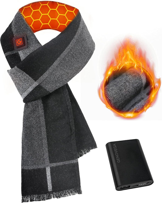 Graphene Heated Scarf for Women Men Rechargeable Battery Pack Electric Neck Heating Shawl Pad Accessory Winter Must Have Gift