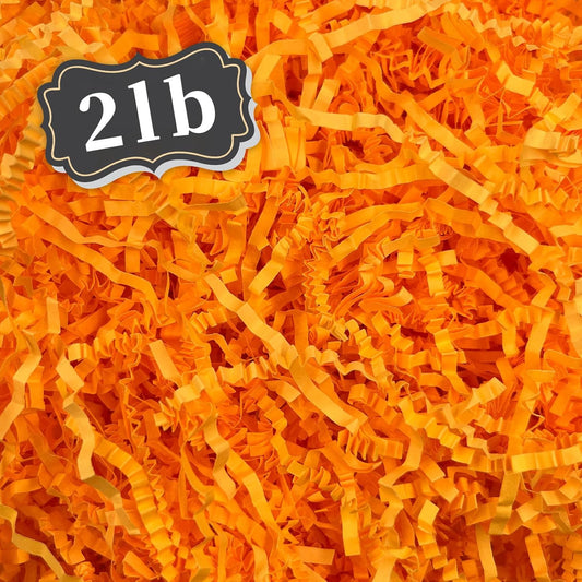 2 LB Fluorescent orange Crinkle Cut Paper Shred Filler Great for Gift Wrapping, Basket Filling, Birthday, Wedding, Halloween, Thanksgiving, Christmas Day, New Year Party Decorations Filling Supplies