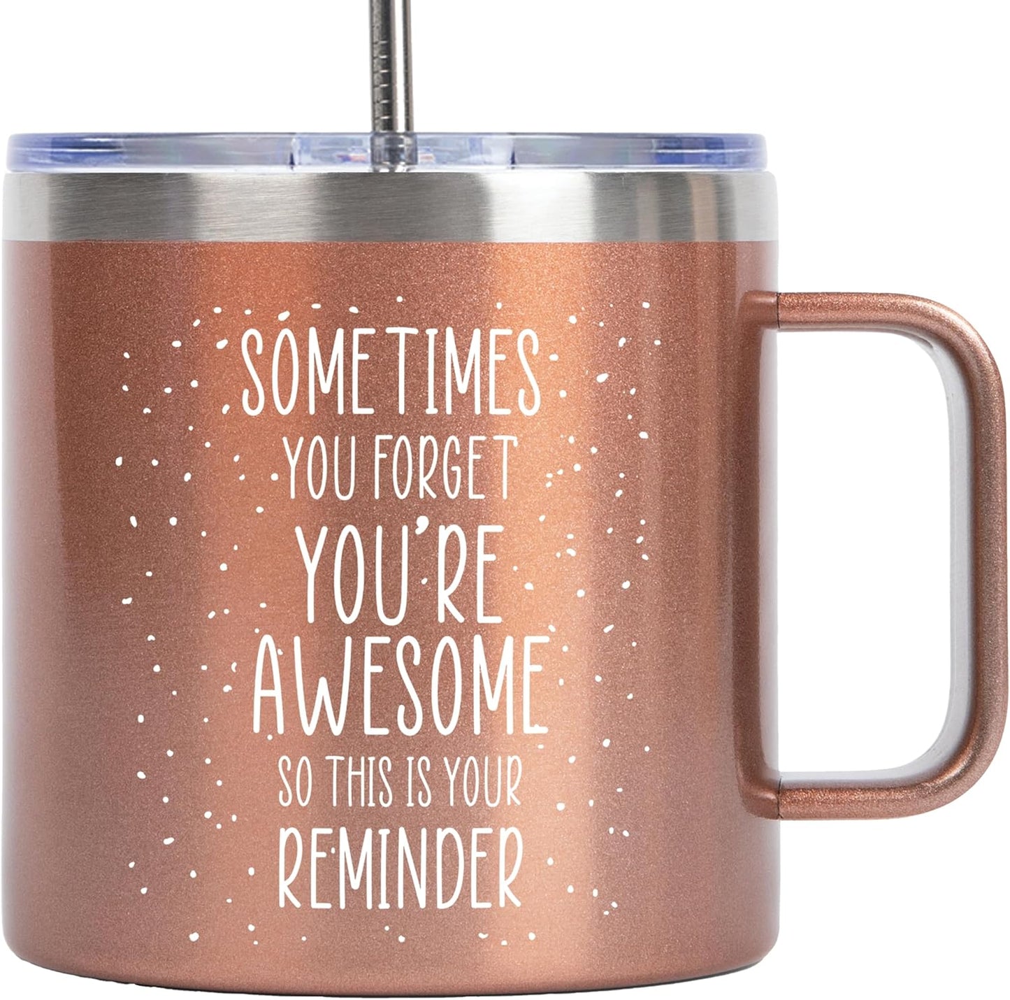 KLUBI Birthday Gifts for Mom From Daughter Sometimes You Forget You Are Awesome Gifts for Women 14oz Mug Birthday Present for Women Who Have Everything Fun Teacher Appreciation Gift for Friends