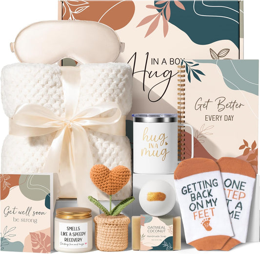 Get Well Gifts for Women After Surgery Recovery, Get Well Soon Gift Baskets for Women Chemo Care Package, Thinking of You Cancer Care Gifts for Sick Friends, Feel Better Encouragement Comfort Gift Box