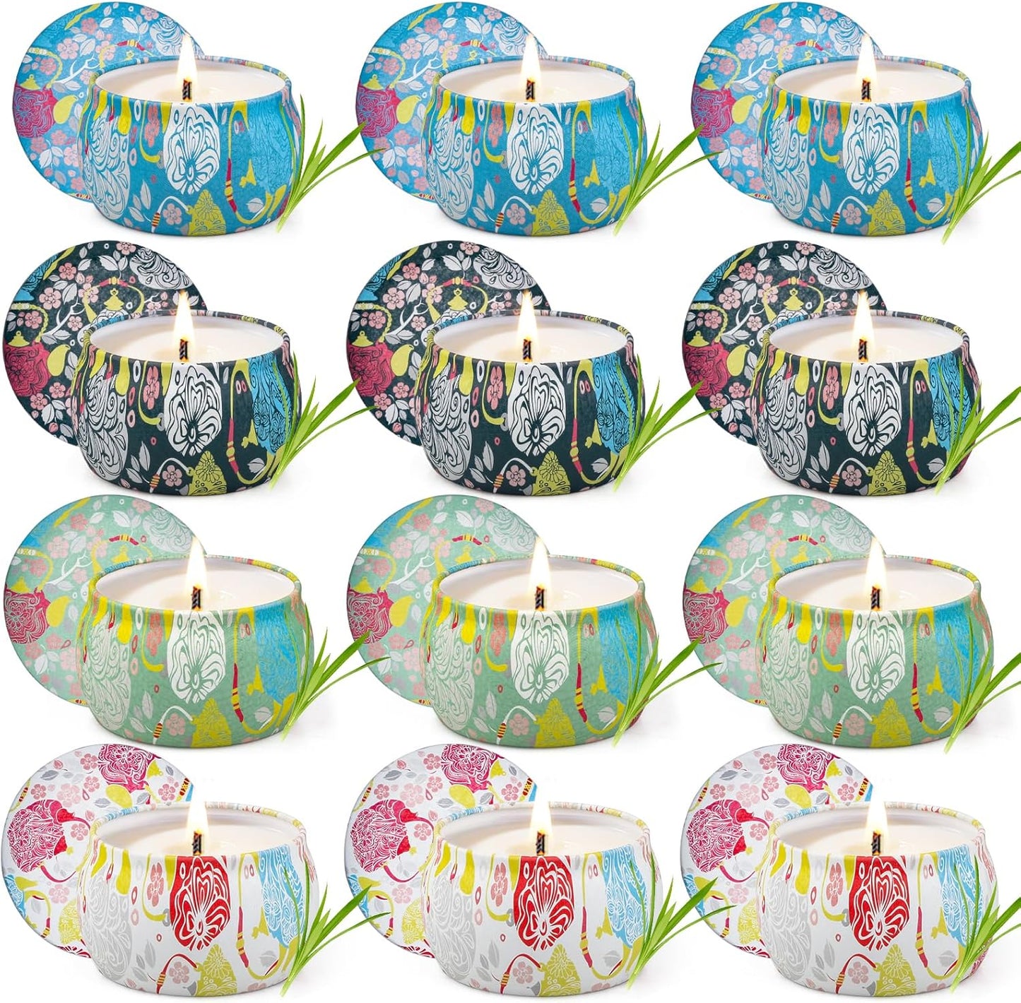 Citronella Candles Outdoor, 12Pack 52.8oz Natural Soy Wax Scented Citronella Candle Set up to 360 Hours Burning, Fresh Citronella Oil Infused for Indoor Outdoor, Camping, Garden, Patio, Yard, Balcony