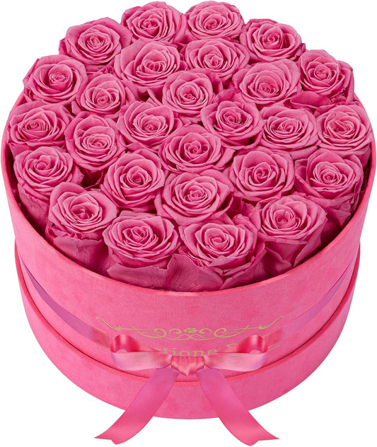 Perfectione Roses 27 Roses in a Box, Mothers Day Rose, Preserved Flowers for Her, Flowers for Delivery Birthday Gifts for Women (Velvet Pink)