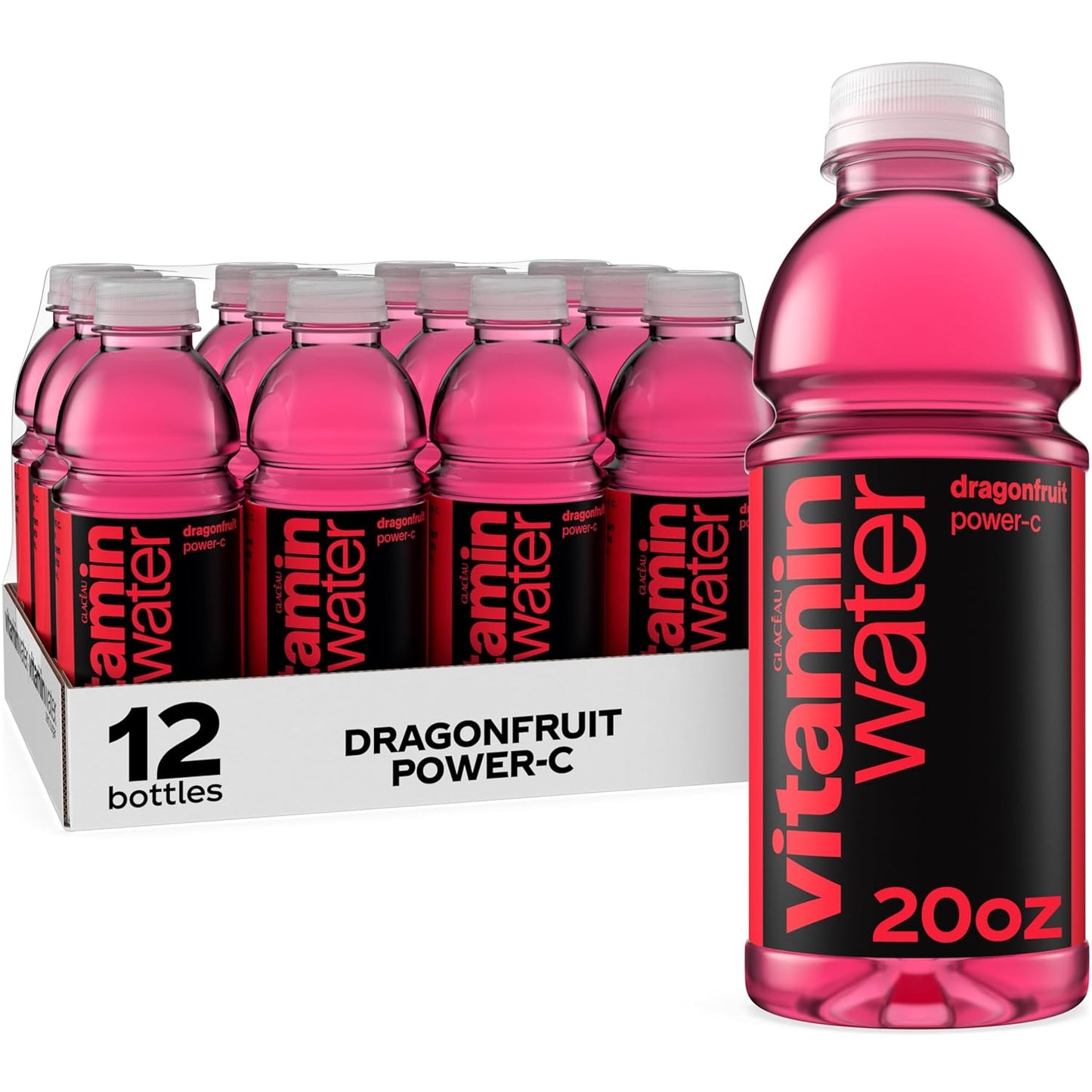 vitaminwater Power-C Dragonfruit Nutrient Enhanced Flavored Water Beverage, 20 fl oz Bottles, 12 Pack