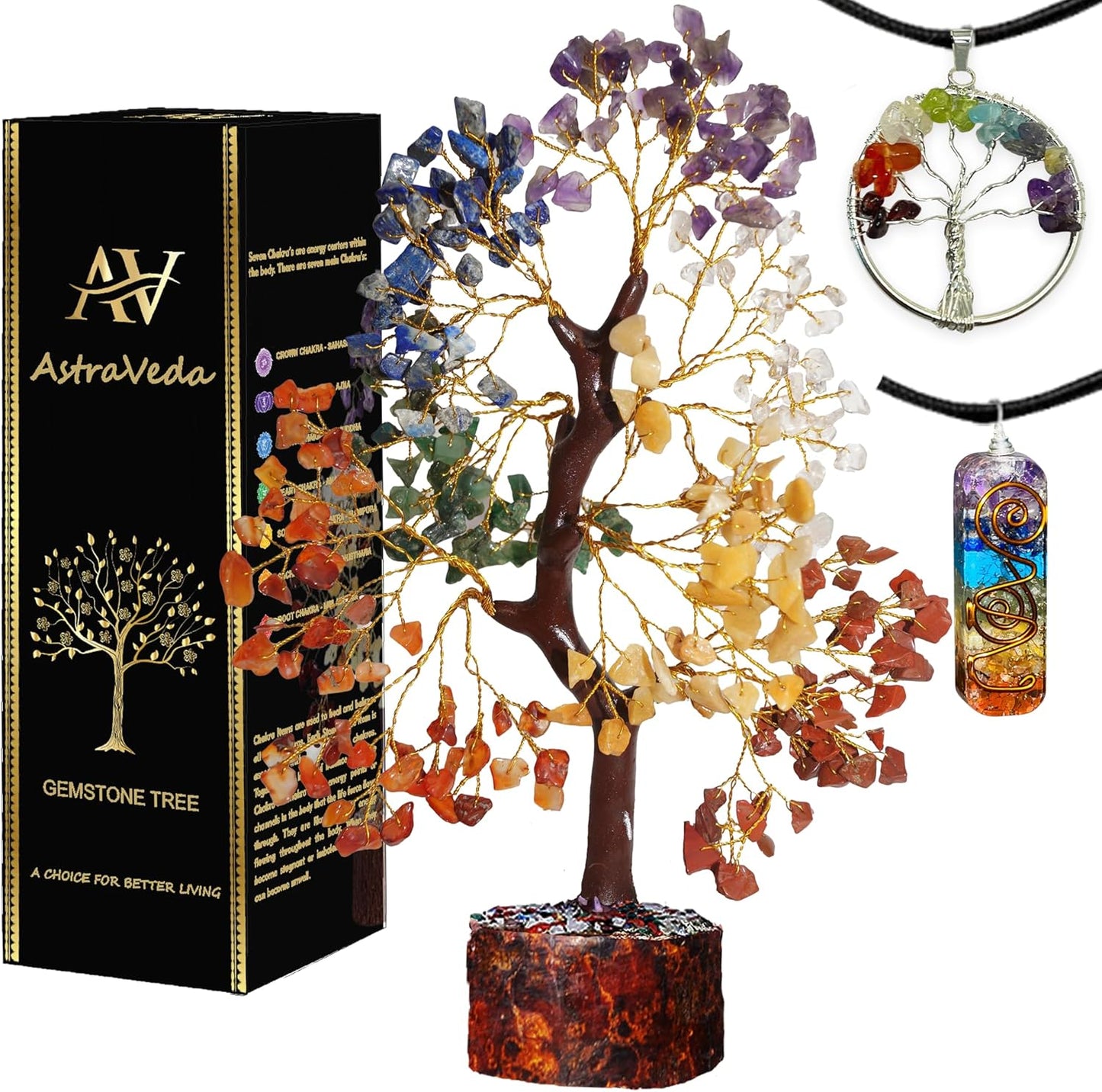 Crystal Tree, Tree of Life, 7 Chakra Stones, Feng Shui, Women Gifts, Healing Crystal, Gemstone, Crystals, Healing Stones, Spiritual Gifts, 300 Beads
