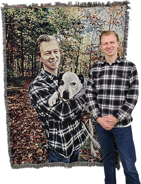 Pure Country Weavers Personalized Woven Photo Blanket - Not Printed - Custom Gift Picture Tapestry Throw 100% Cotton - Made in The USA (72x54)
