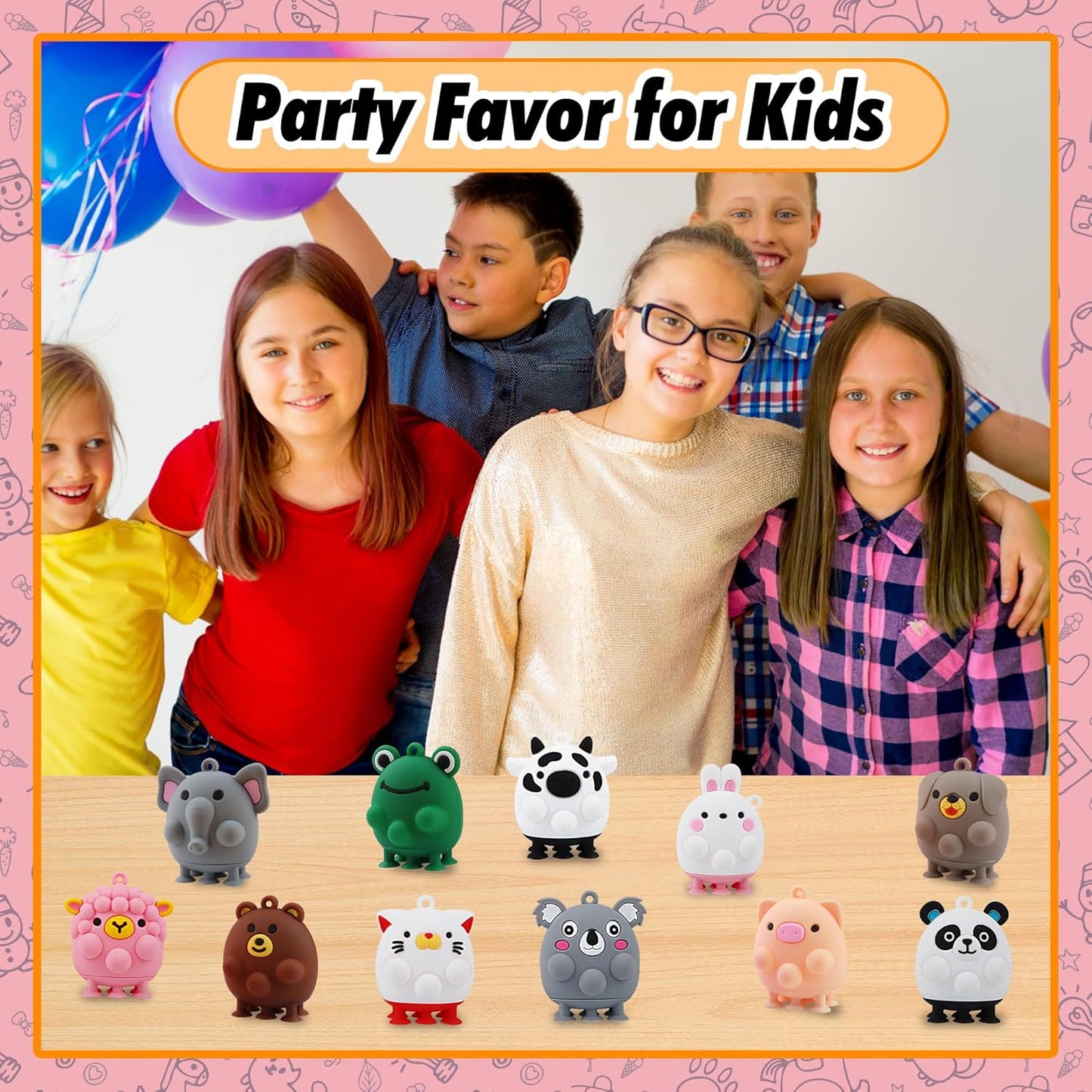 12 PCS Party Favors for Kids,3D Animal Pop Toys,Goodie Bags Stuffers for Kids,Pinata Stuffers Carnival Prizes,Fidget Toys Bulk,Prize for Classroom,Suction Toys for Toddlers
