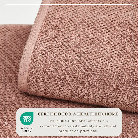 Great Bay Home Pink Bath Sheets - 100% Cotton Oversized 2 Pack 68x35 Extra Large Towel Set - Absorbent, Quick-Drying, Durable Oversized Bath Towel for Bathroom Décor