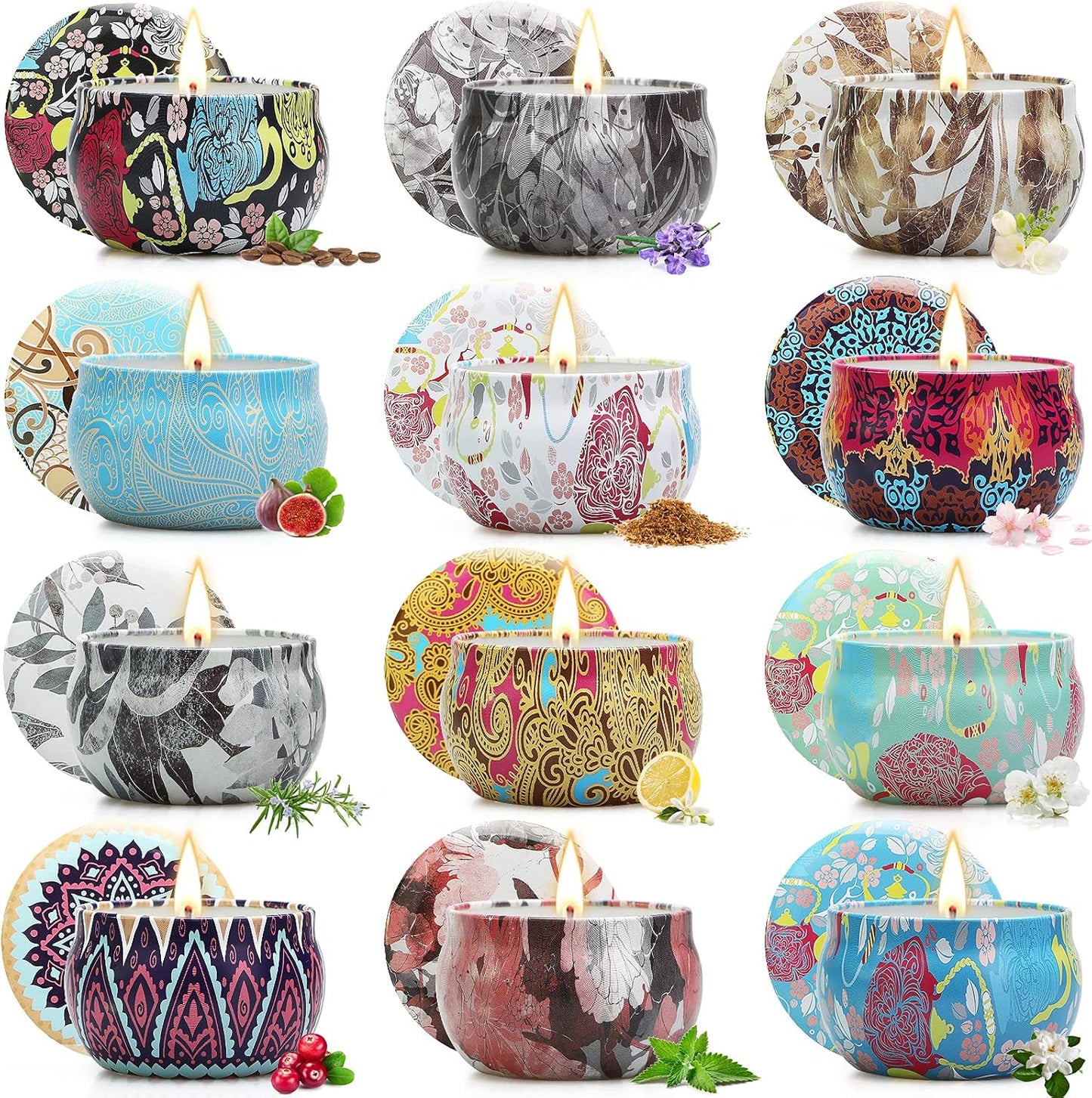 Candles, Candles Gifts for Women, 12 Pack Scented Candles, Soy Candles, Valentines Day Gifts for Women, Stress Relief & Body Relax, Ideal Gifts for Women Birthday, Mothers Day Gifts for Mom