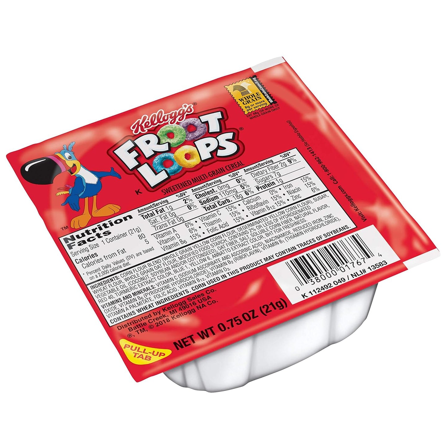 Kellogg's Froot Loops, Breakfast Cereal, Original, .75oz (96 Count)