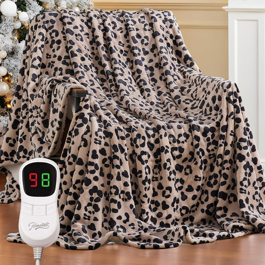 Homemate Heated Blanket Electric Full Size - 72“x84“ Heating Blanket with 10 Fast Heat Levels 8 Hours Auto Off Ultra Soft Cozy Flannel Over-Heated Protection ETL Certification Keep Warming in Home