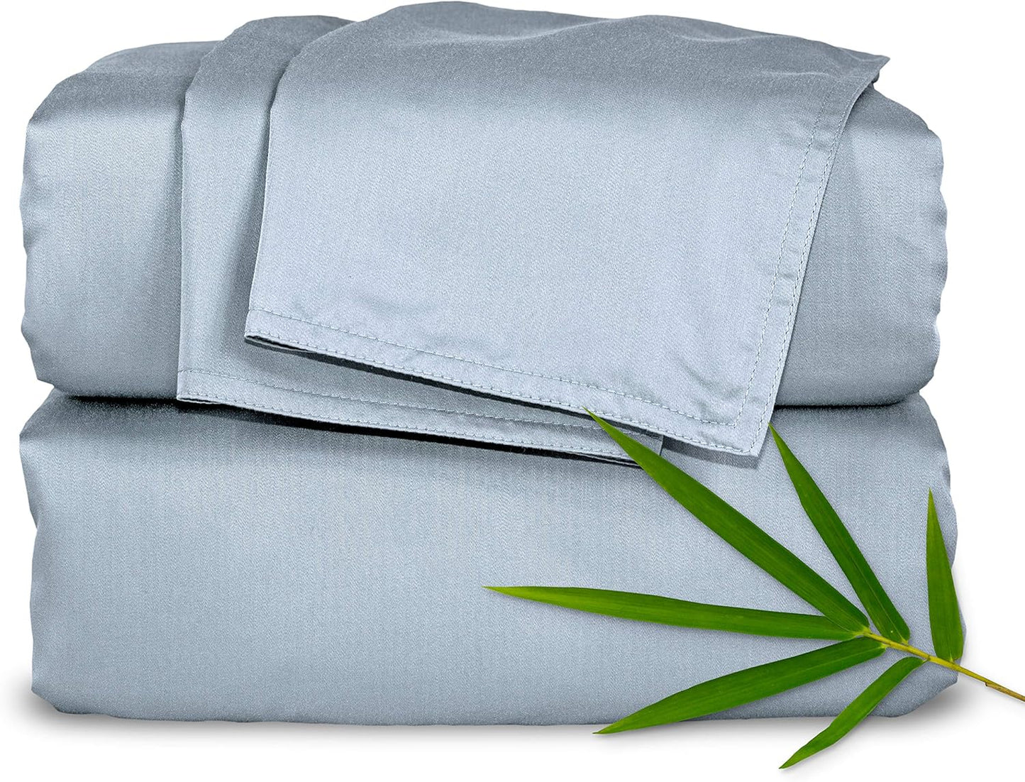 California King Sheets by Pure Bamboo, Genuine 100% Organic Viscose Derived from Bamboo Bed Sheet Set, Soft & Cooling, Double Stitching, Lifetime Quality Promise (California King, Sterling Blue)