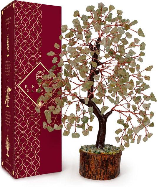 Crystal Tree of Life Green Aventurine Healing Crystal Trees for Home & Office Decoration, Handmade Bonsai Trees for Positive Energy, Money, Good Luck, Christmas Decor, Birthday Gifts for Women, Mom