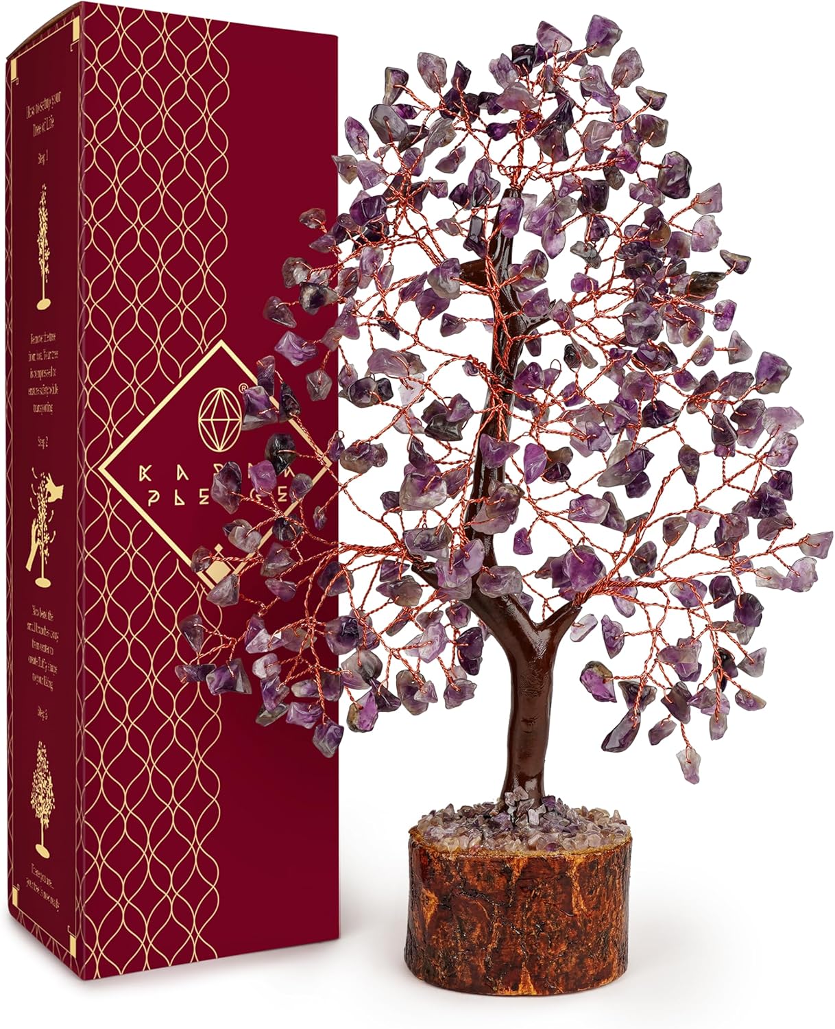 Crystal Tree of Life Amethyst Healing Crystal Trees for Home & Office Decoration, Handmade Crystal Money Bonsai Trees for Positive Energy, Good Luck, Christmas Decor, Birthday Gifts for Women, Mom