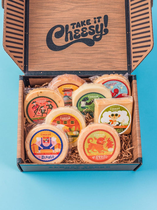 Cheese Bros. Brotherhood Gift Box | Fresh from Wisconsin | Assorted Gouda, Havarti, Mozzarella and Fratello | Great Food Gifting Idea!