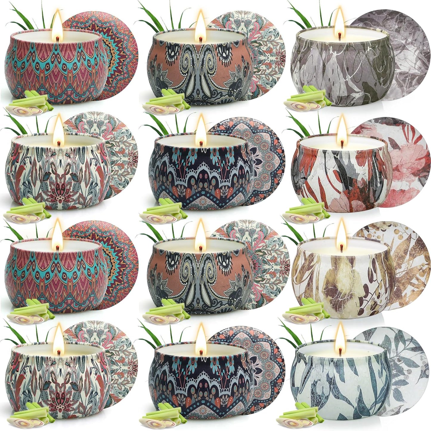 Citronella Candles Outdoor, 12 Pack 52.8OZ Citronella Candle, Scented Candles Gift Set, Natural Soy Wax Up to 360H Burning for Patio Indoor Outdoor Camping Garden Summer Vocation