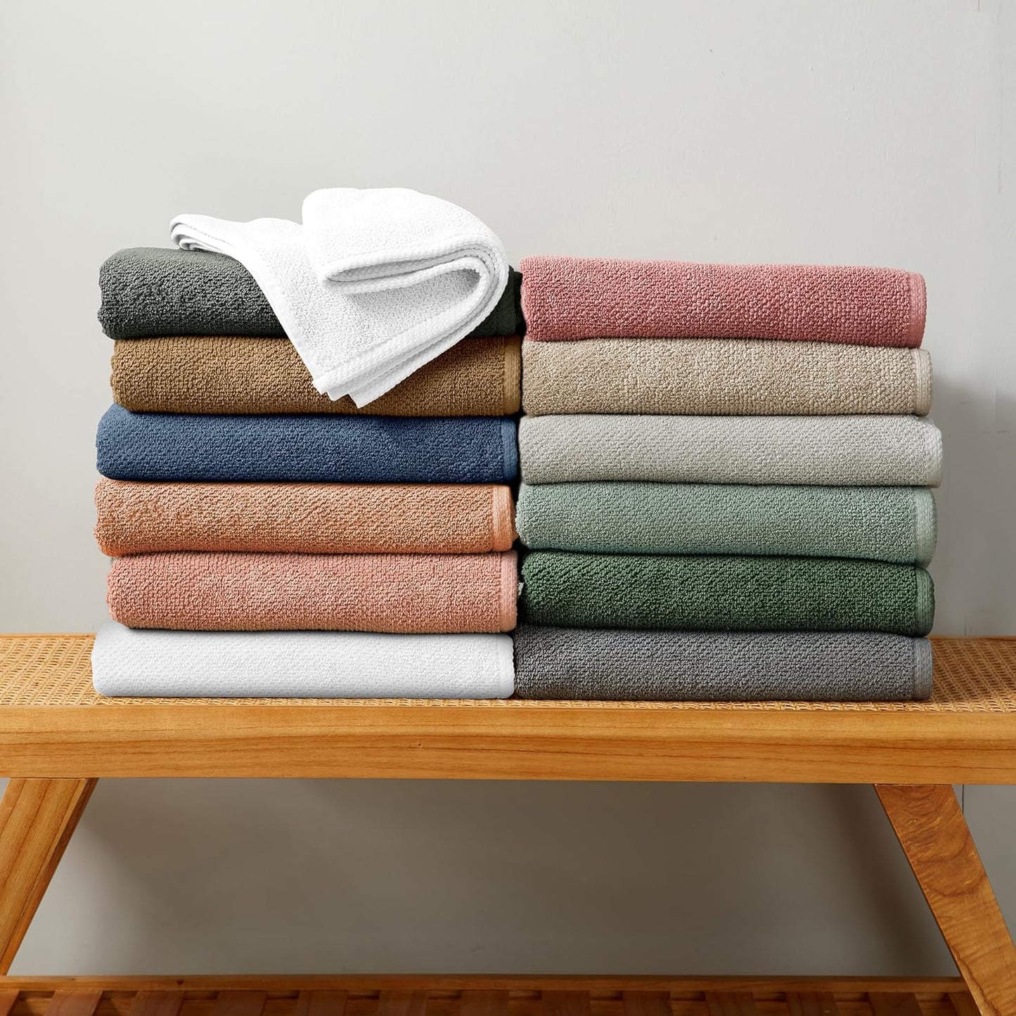 Green Hand Towels - 100% Cotton 6 Pack 26x16 Hand Towel Set - Absorbent, Quick-Drying, Durable Towels for Handroom Decor - Low-Twist, Two-Ply Fibers (Forest Green)