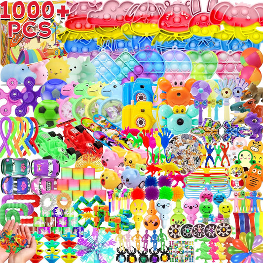 1000+ PCS Party Favors for Kids,Fidget Toys Pack,Valentines Stocking Stuffers, Birthday Gift, Treasure Box,Goodie Bag Stuffers, Carnival Prizes, Toys Filler Sensory Toy for Classrooom