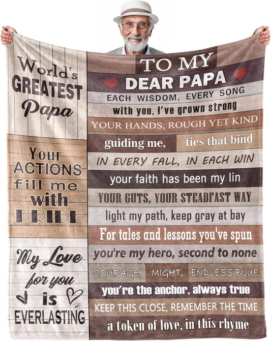 Grandpa Gifts, Gifts for Grandpa, Grandpa Birthday Gifts, for Papa from Grandkids, Best Papa Gifts, Blanket 50" x 60"