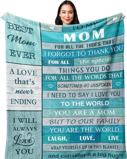Gift for Mom from Daughter/Son,Mom Gift Blanket 50"x40",Birthday Gifts for Mom,Best Mom Gifts,Mom Birthday Gifts,Best Mom Ever Gifts,Best/Good/Funny Gifts for Mom