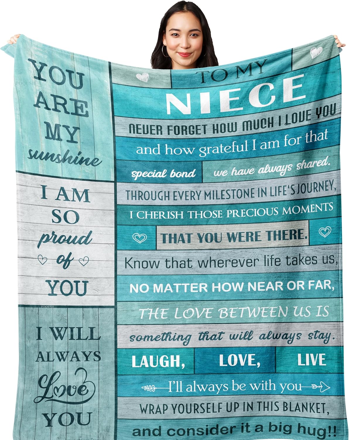 Niece Gifts from Auntie/Uncle,Graduation Gift for Niece, to My Nieces Blankets 80x60in