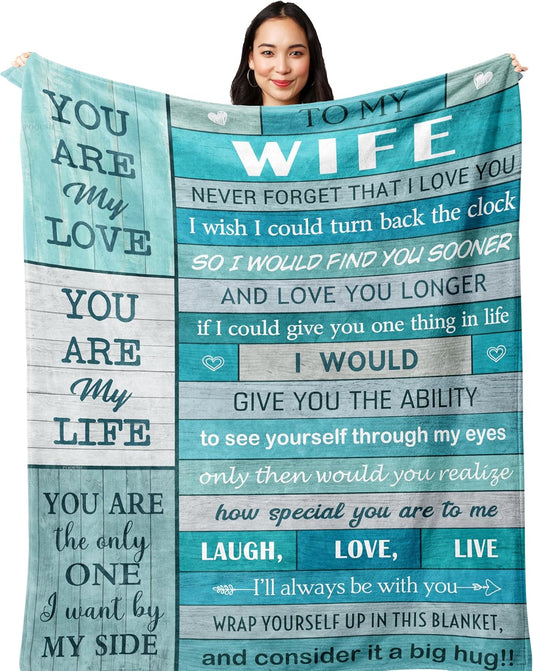 Gifts for Wife/Her,Wife Birthday Gift,Anniversary Wedding Gift for Her,Anniversary/Birthday Gifts for Her Blanket 60x50in